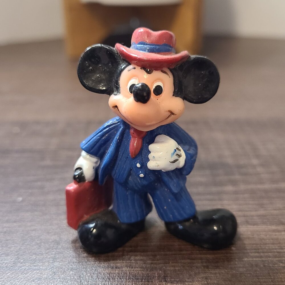 Disney Business Mickey Mouse Figurine Unisex Vintage Toy Collectible 2inches